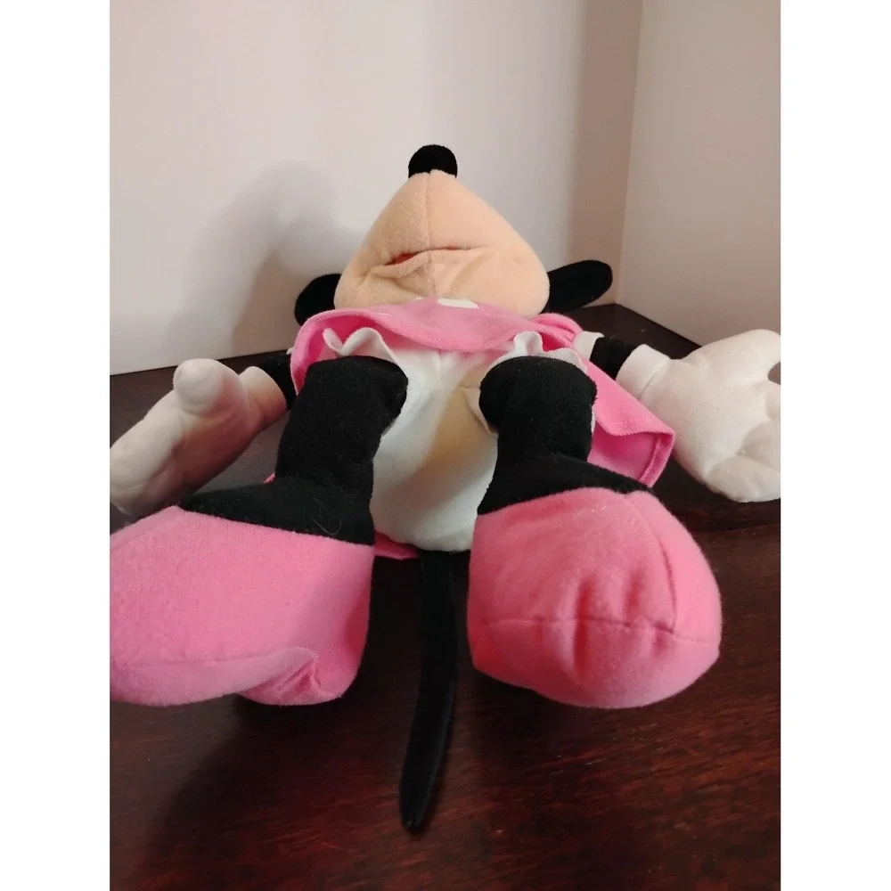 Disney Minnie Mouse Plush Pink Polka Dot Dress Stuffed Animal Toy 16 inch